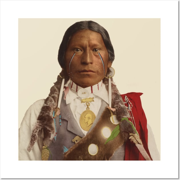 Native american with presidential medal of honor Wall Art by ArianJacobs